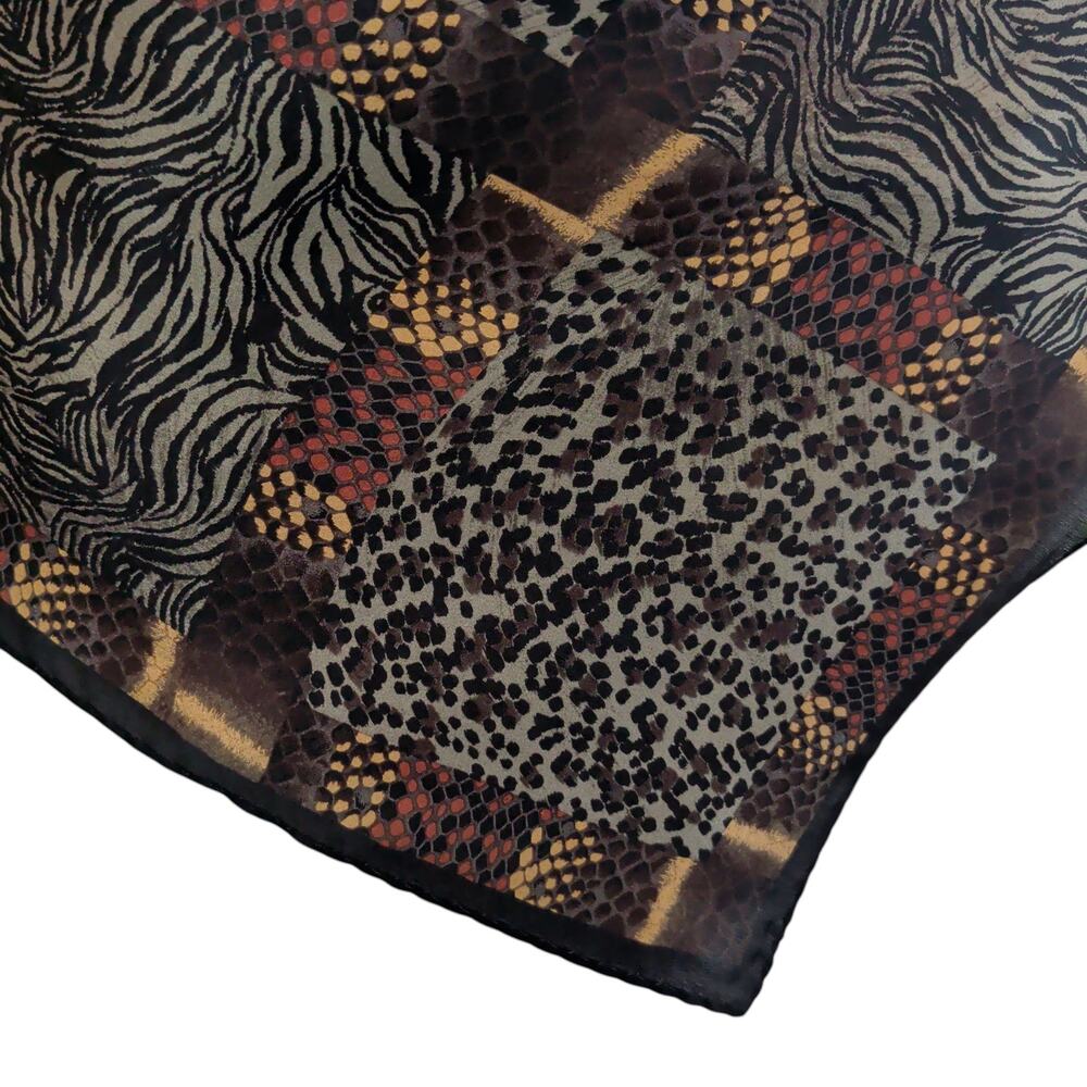 Vtg Anne Klein 100% Silk Scarf Animal Print Elegant Classic Square - Picture 3 of 6